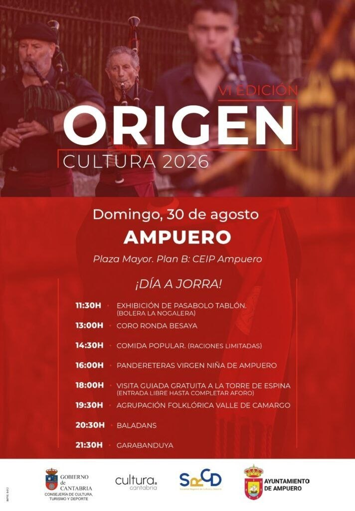 Cartel conciertos Origen - Concierto Baladans a la as 20:30 el domingo 30 de agosto de 2026 en Ampuero - Cantabria